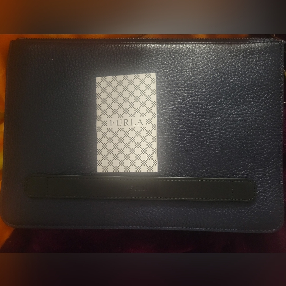Furla Navy Leather Clutch
